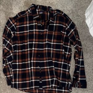 Patagonia Black and Brown Casual Button Down Shirt